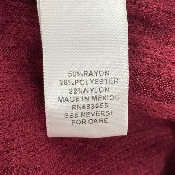 CURVY SENSE NWT Ribbed Long Sleeve Peplum Blouse Top Red Size 1X Button Detail - Picture 8 of 8